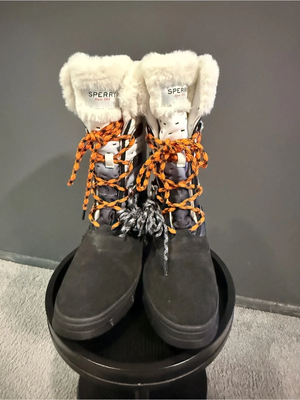 SPERRY SHIBORI BLACK/WHITE WINTER BOOT